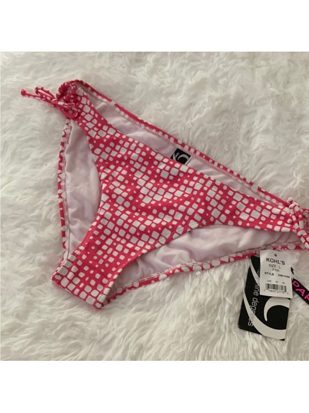 Kohl's Pink Printed Tie-Side Bikini Bottom - Picture 2 of 8